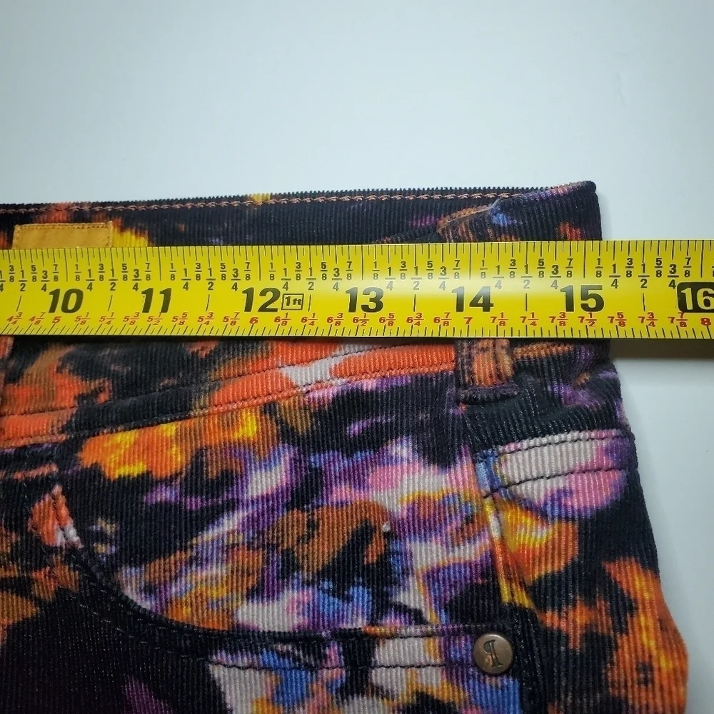 Anthro Pilcro Colorful Floral Corduroy Skinny Pants Sz 27